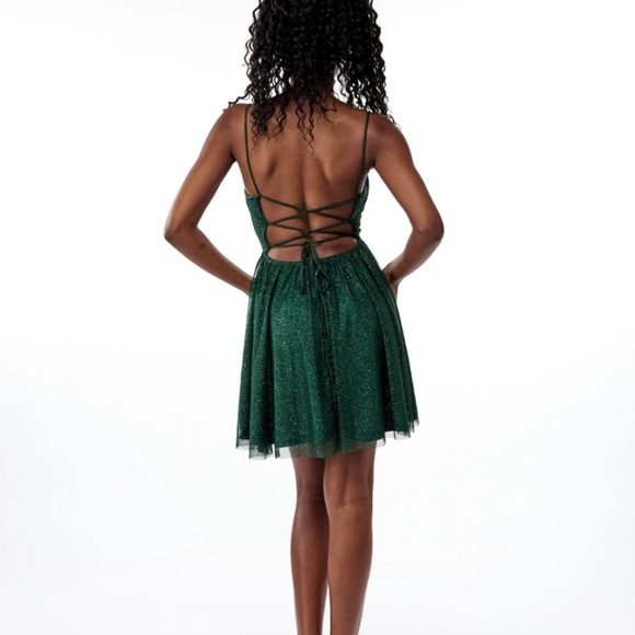 Nina Glitter Mesh Fit & Flare Dress - Picture 2 of 4